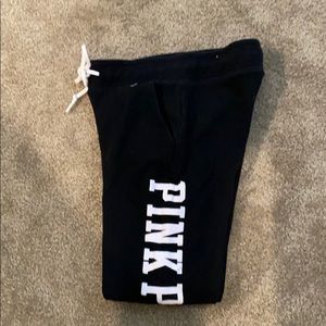 Pink Victorias Secret black jogger pants